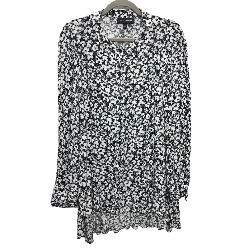 Top Long Sleeve By Lane Bryant In Black & White, Size: 18