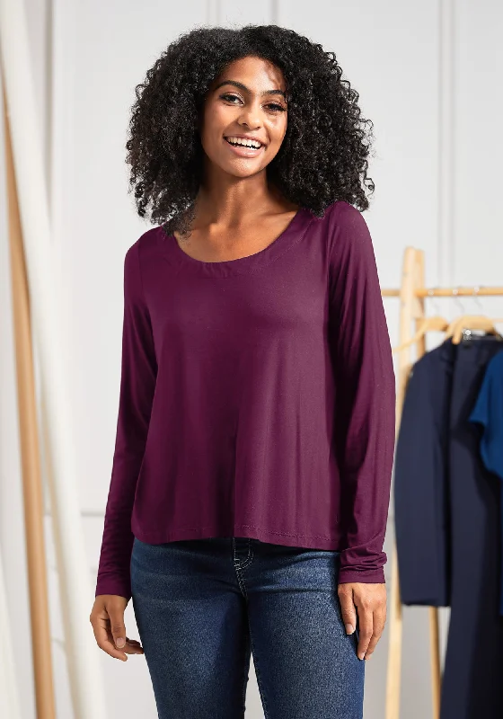 Essential Scoop Long Sleeve (Burgundy)