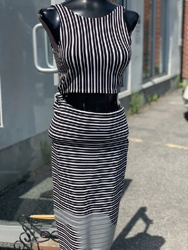 Zara striped split dress S