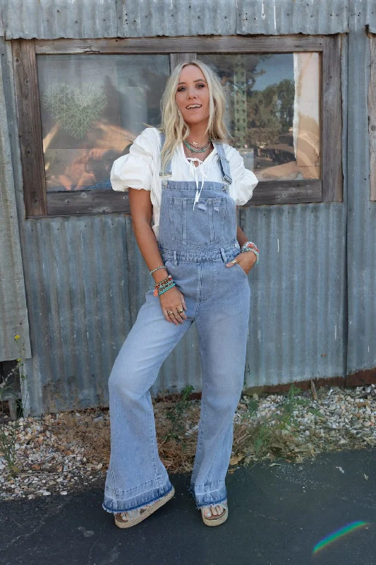 The Nest Cali Dream Denim Overalls - Light Wash