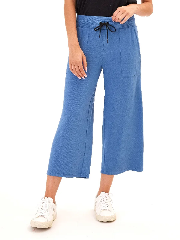 Carrie Feather Fleece Wide Leg Crop Pant 22"