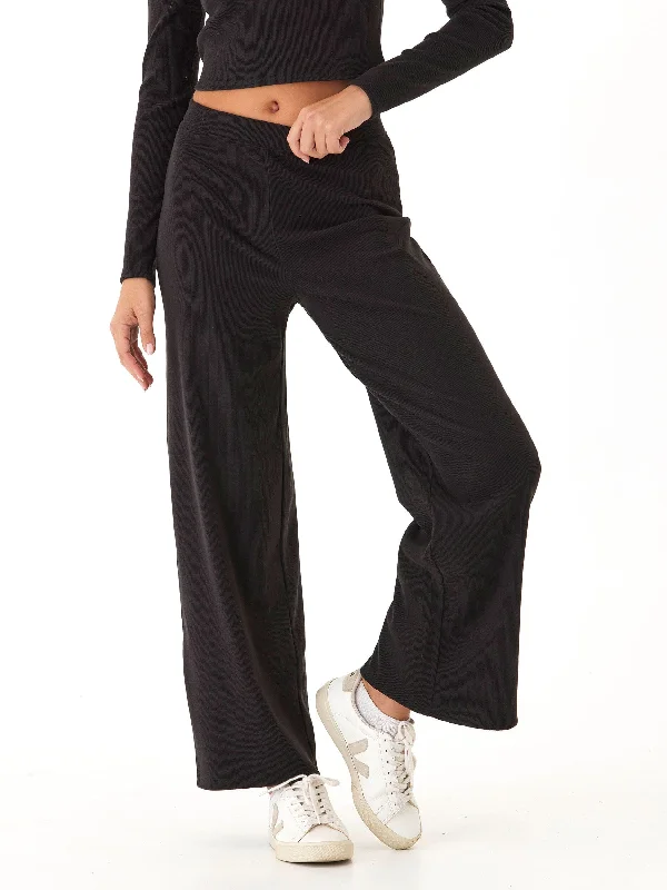 Sarina Brushed Performance Rib Wide Leg Pant