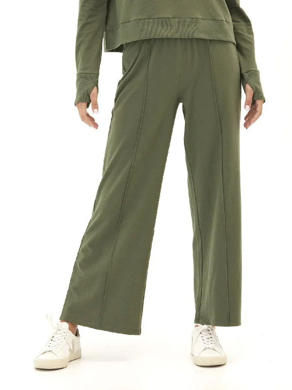 Shiloh Cozy Fleece Rib Mix Wide Leg Pant